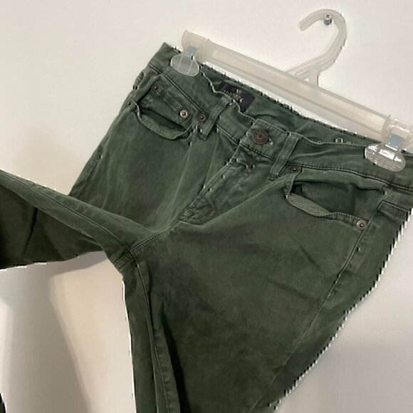 J. CREW Sateen Toothpick Pant Olive ish Green Super Skinny Cropped Crop Ankle 27 - Picture 7 of 12